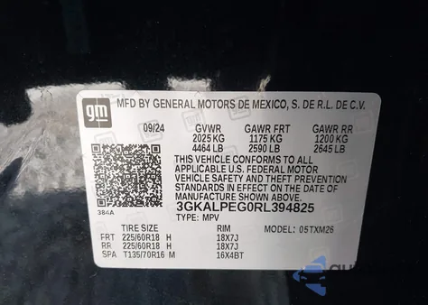 2024 GMC Terrain Fwd Slt z USA, uszkodzony, nr VIN 3GKALPEG0RL394825